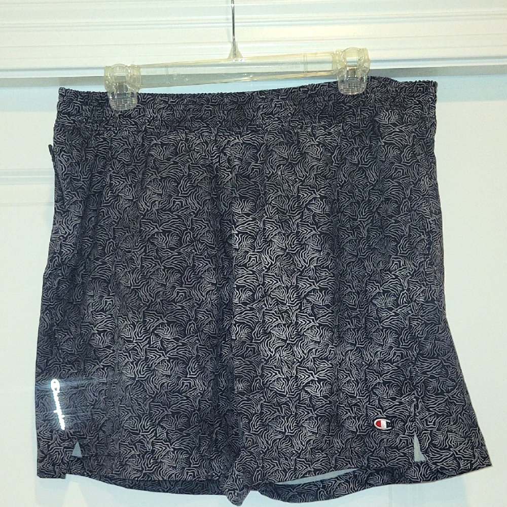 Champion Men's Black and Gray Athletic Shorts